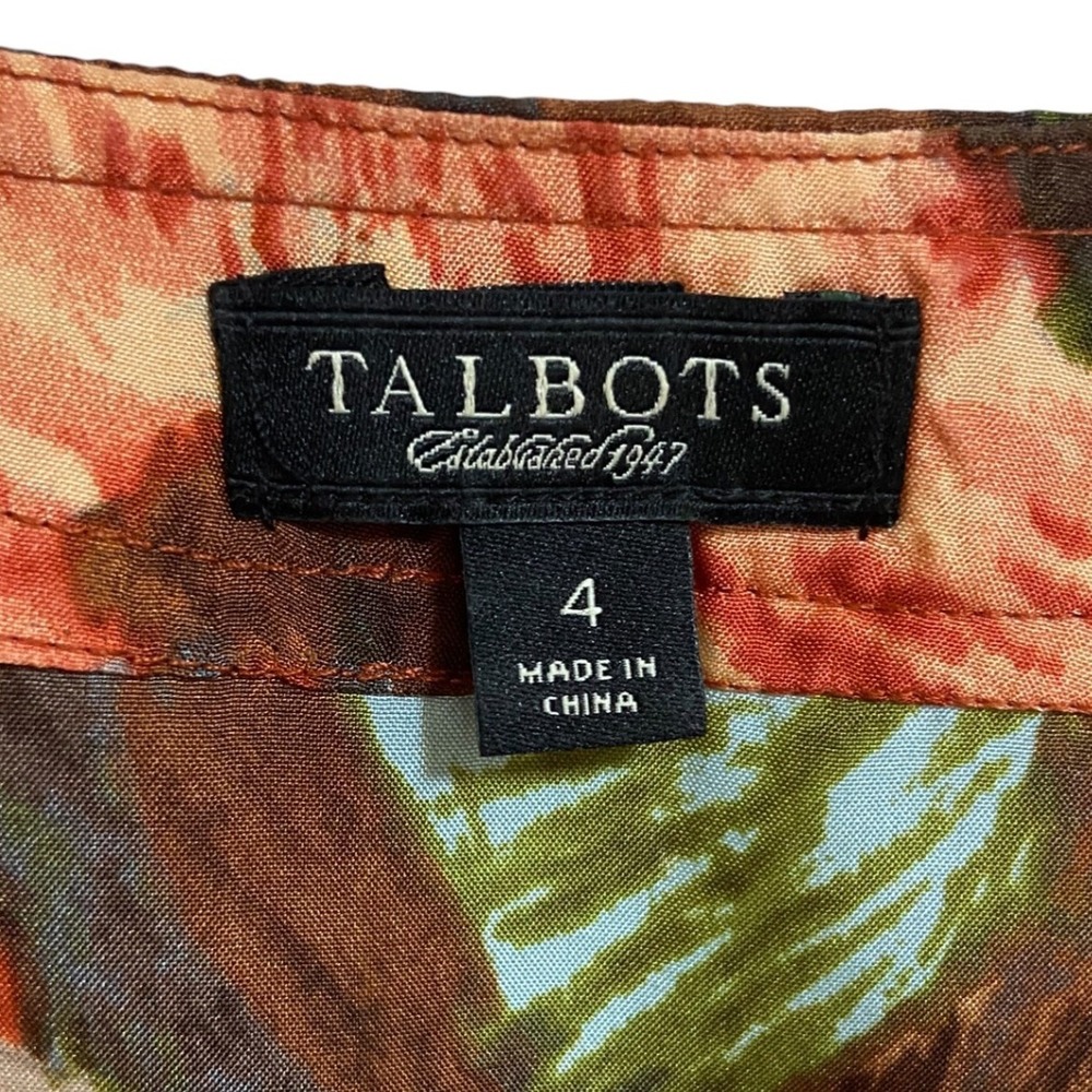 Talbots 100% Silk Floral Sleeveless Blouse Pleated Neck Romantic Boho Feminine 4 - Picture 4 of 9